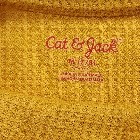 Cat & Jack Girls Mustard Yellow Thermal Long Sleeve Shirt Size 7/8 - Picture 4 of 5
